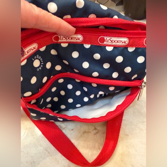 LeSportsac Navy and Red Polka Dot Bag - Picture 9 of 10